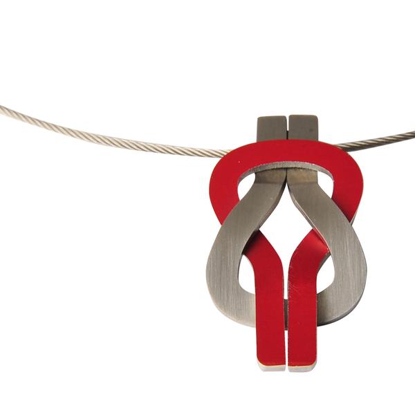nautisch design sieraad - nautisch design hanger aan kabel collier;aluminium en edelstaal