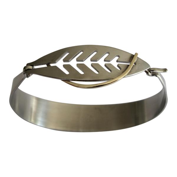 RVS armband met goud -