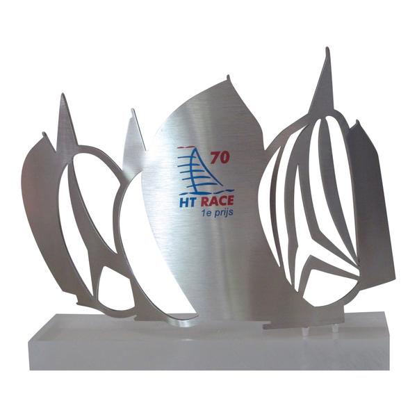 HT Zeil Race 2016 Zeil Trofee -  "Voor de wind"  in edelstaal 